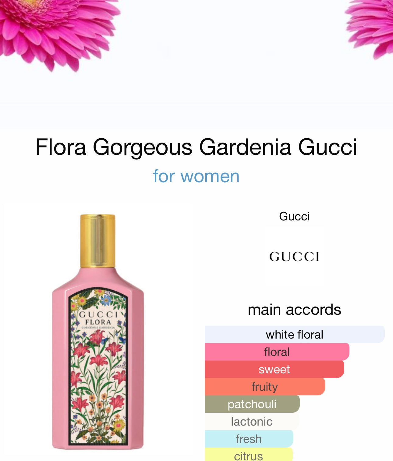 Flora Gorgeous Gardenia by Gucci,for women.